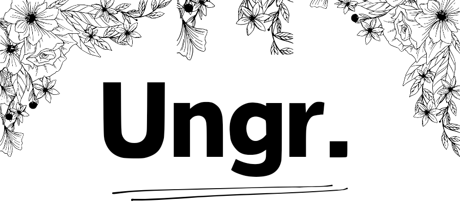 花々に囲まれたungrのロゴ